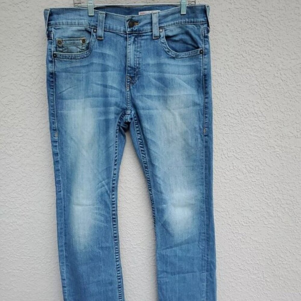 True Religion‎ Bobby Men's Light Distressed Denim jeans 36/35